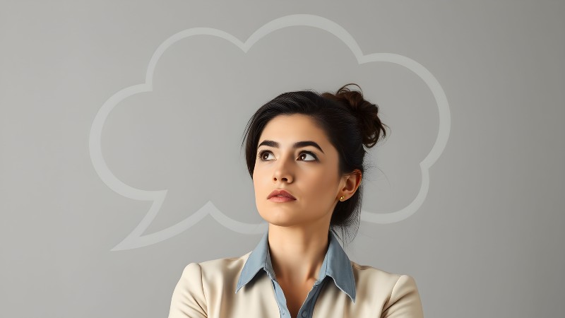 Re-Thinking Event Design - Meeting planner contemplating event strategy - empty word bubble around head.