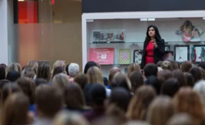 Fotini Iconomopoulos Addressing An Audience